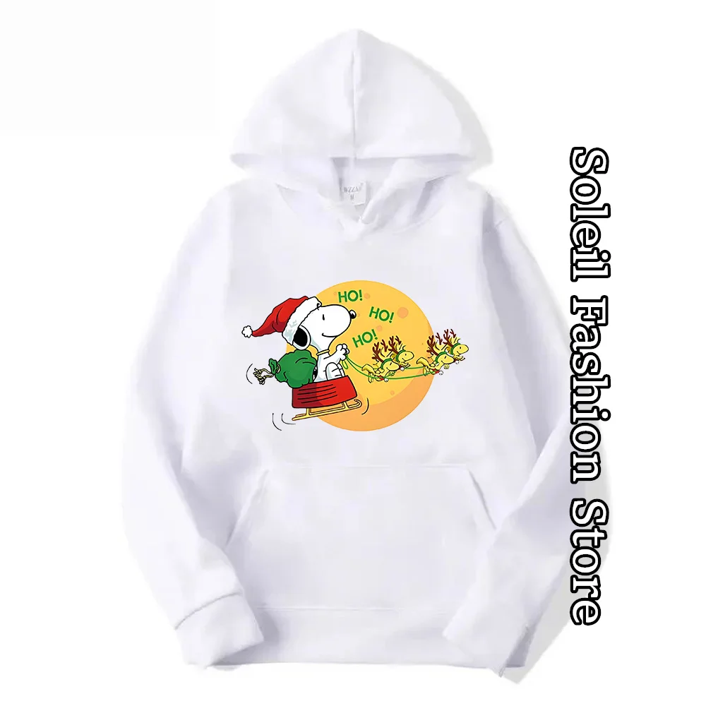 Women Cartoon Snoopy Hoodie Autumn Fashion Hooded Clothing Merry Christmas Pullover Trendy Coat Casual Sweatshirt Lovely Outfit