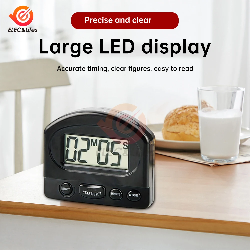 Kitchen Timer Magnetic LED Digital Countdown Timer Cooking Timer Alarm Clock Home Kitchen Accessories