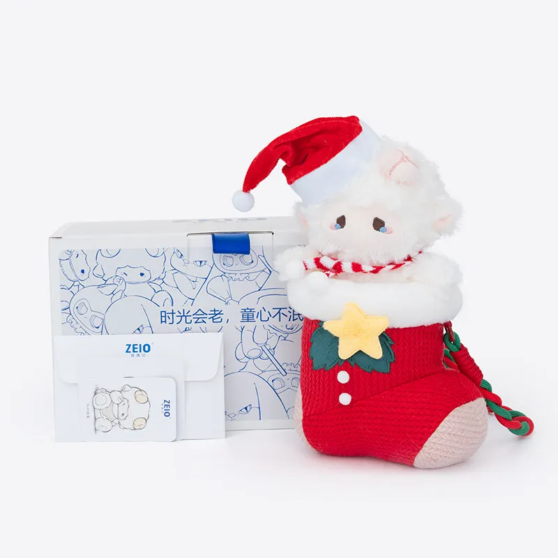 ZEIO 플러시 양 인형 크리스마스 양말 크로스바디 백 부드럽고 푹신한 축제용 숄더백 여자친구를 위한 크리스마스 선물