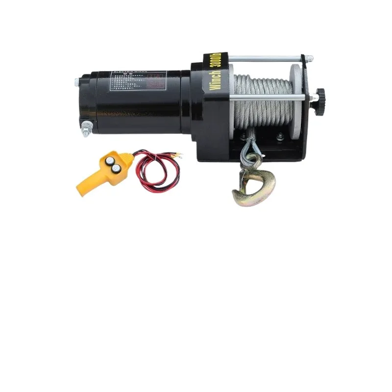 1Pcs Electric winch 12v off-road vehicle self-rescue traction truck crane 24v winch 3000lbs