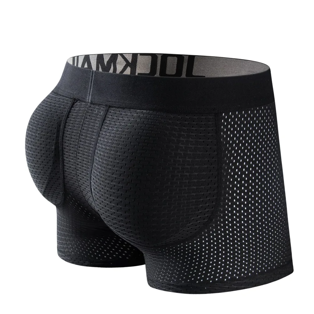 Lange mesh gesäß männer boxer briefs mit polsterung schwamm zu erhöhen gesäß gesäß boxer gefälschte gesäß