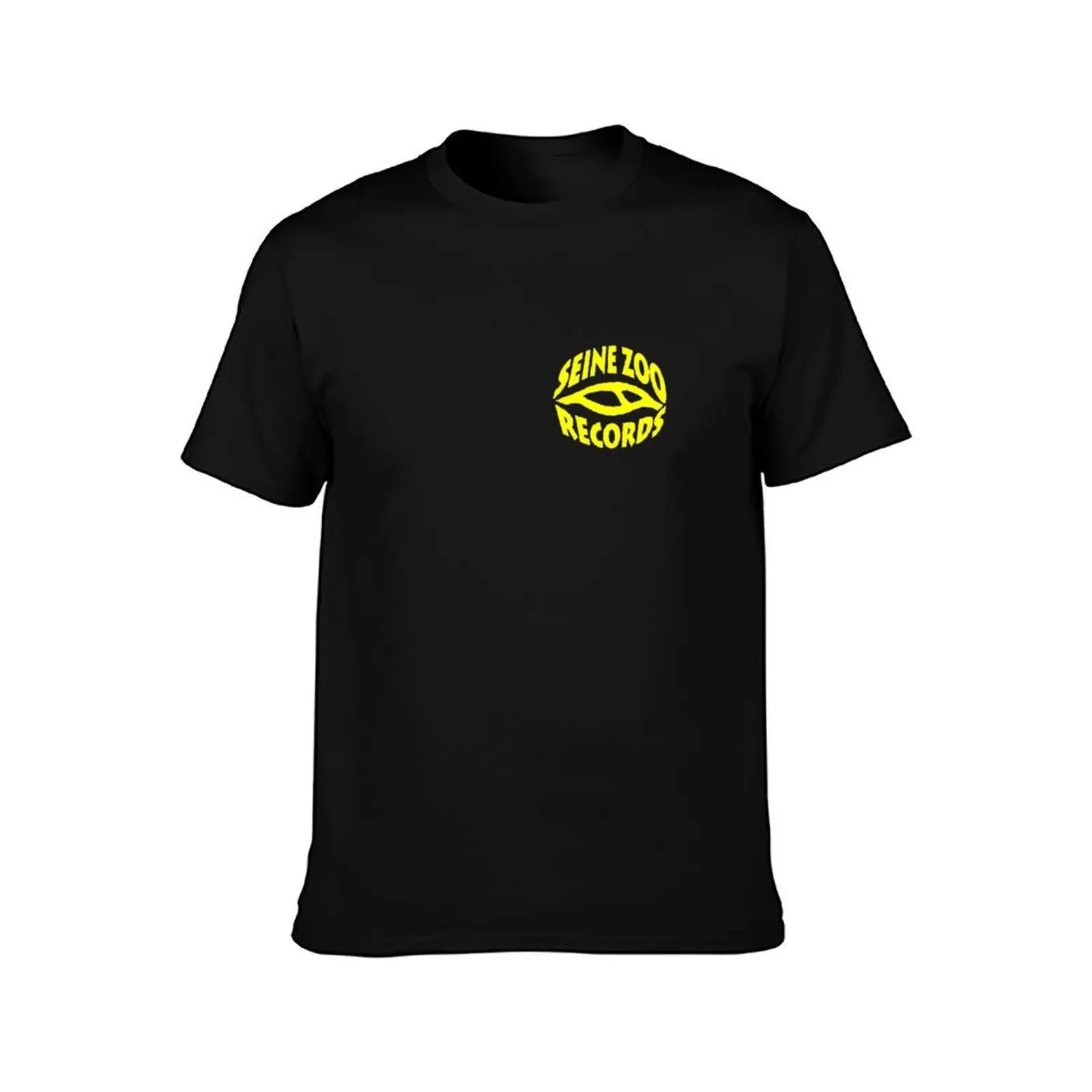 Seine Zoo Records T-Shirt, Summer Casual Cotton Tee, Oversized Streetwear Tops, Vintage Graphic Print, Loose Fit Short Sleeve