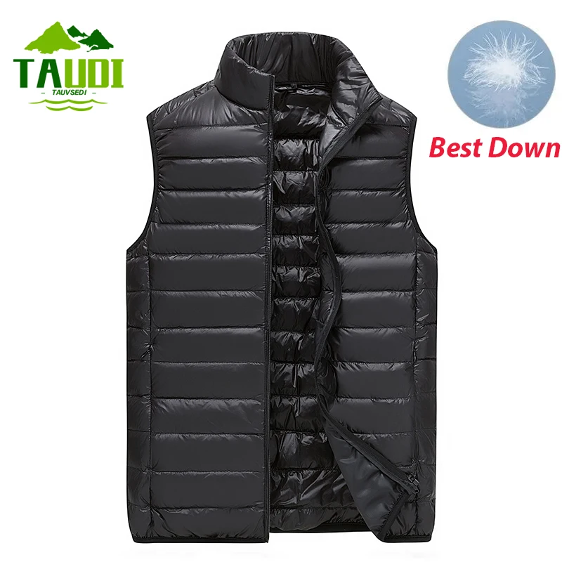 Men Winter Down Vests Mens waterproof Fashion Casual Down Sleeveless Vest Jackets Mens Autumn Couple Lightweight Work Waistcoat