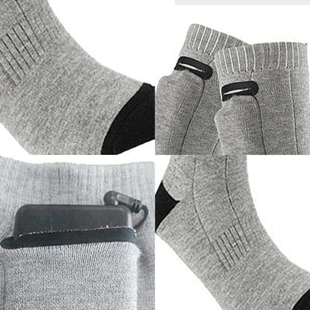 Electric Heating Socks Cold-Proof Winter Heating Socks Fast Heating Winter Warm Thermal Socks for Cycling Camping Skating