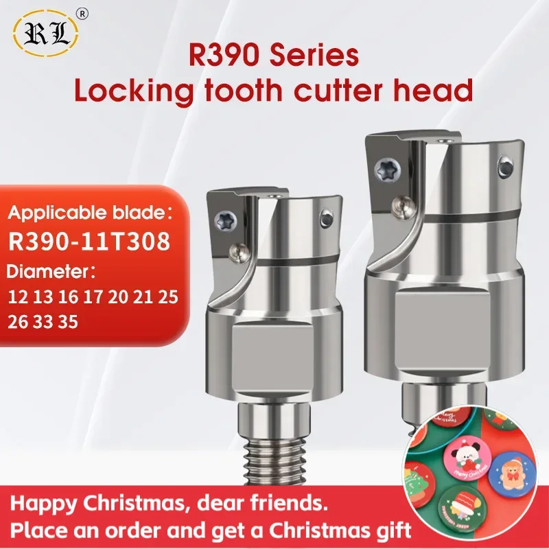 RL Locking tooth cutter head R390 with tungsten steel anti-vibration alloy cutter bar suitable for R390-11T308 milling blade