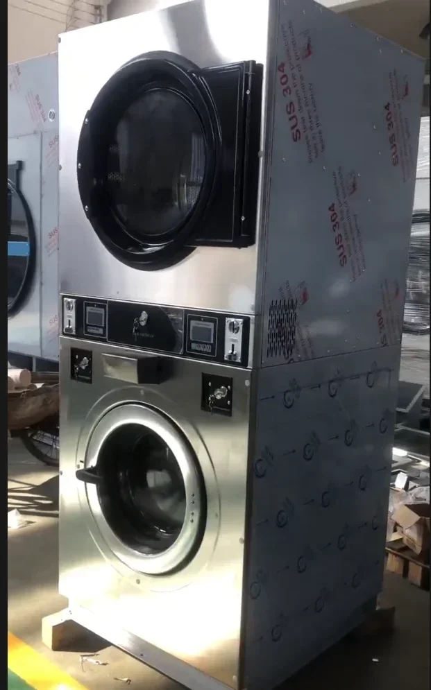 Automatic Washing Machine Industrial Laundry Commercial Laundry Equipment, Coin Operated Stacked Washing Machines and Dryers