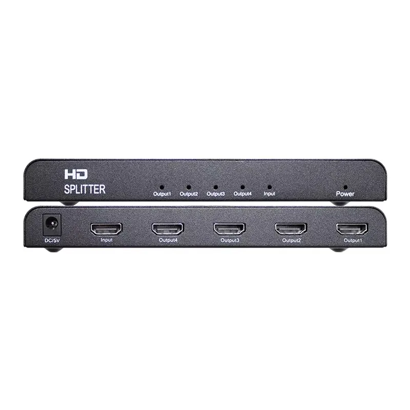 

Amoonsky 4K Ultra Clear 1 In 4 Out Signal Splitter Used For LCD Display Video Wall Home Theater TV 3D Visual