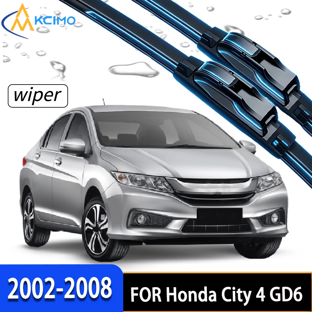 

2Pcs Front Windshield Wiper Blades For Honda City 4 GD6-GD9 2002-2008 High-Density Rubber Stable Wiping Direct Replacement