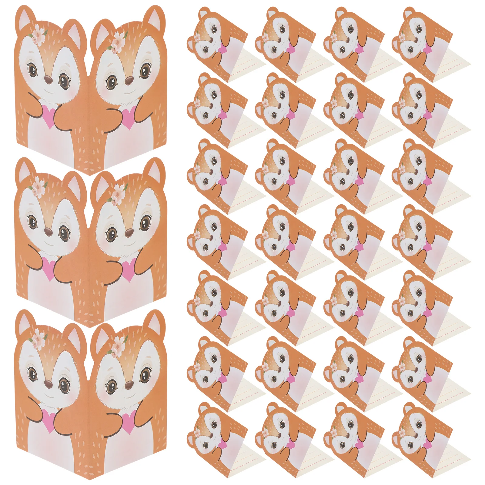 

100 Pcs Decorate Sika Deer Greeting Card Child Thank You Cards Paper Baby Shower