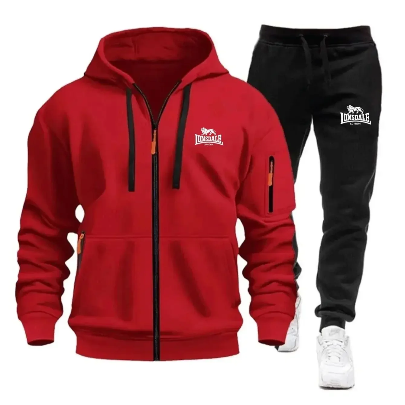 2026 New Brand Men's Winter American-Style Heavy Fleece Zip-Up Hoodie Warm Casual Sports Loose Workwear Trendy Set view 2