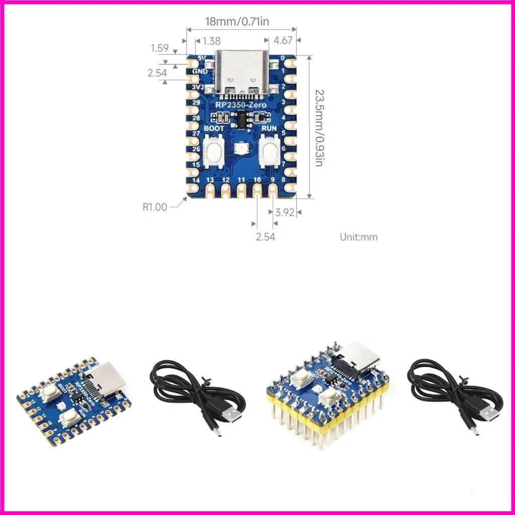 

RP2350 Programmable Embedded Development System 29 GPIO Pins 12 PIOs Machines And USB Drag Drop Download