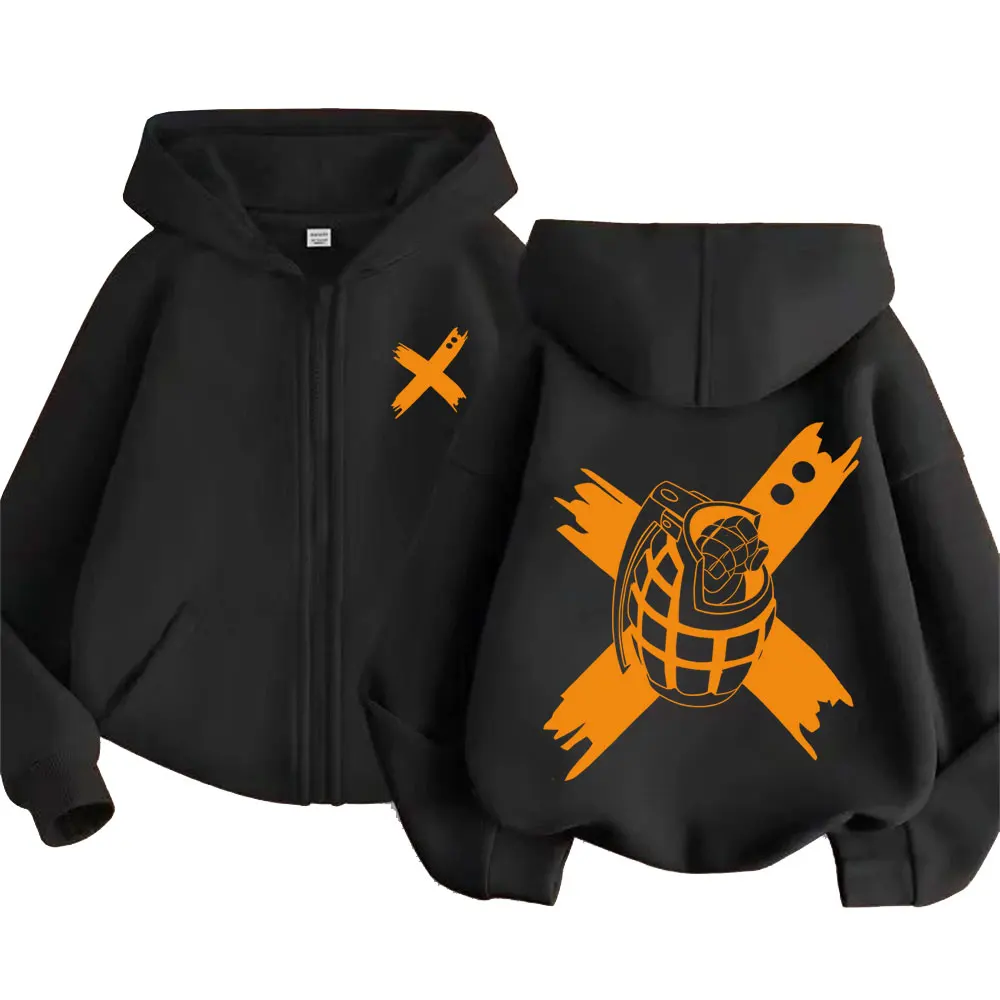 Japan Anime My Hero Academia Reißverschluss-Hoodie Harajuku Mode Manga Vintage Zip-Up-Jacke Herren Fleece Übergroßer Zip-Up-Sweatshirt – Detail 3