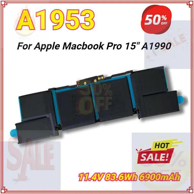 

NEW A1953 A1990 Laptop Battery for Apple Macbook Pro 15" A1990(Mid 2018 / 2019) EMC3215 EMC3359 MR962LL 11.4V 83.6Wh 6900mAh