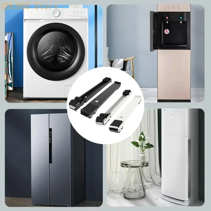 2Pcs Adjustable Extendable Washing Machine Roller Washer Dryer Stand Heavy Duty Appliance Rollers Furniture Accessories D0LD