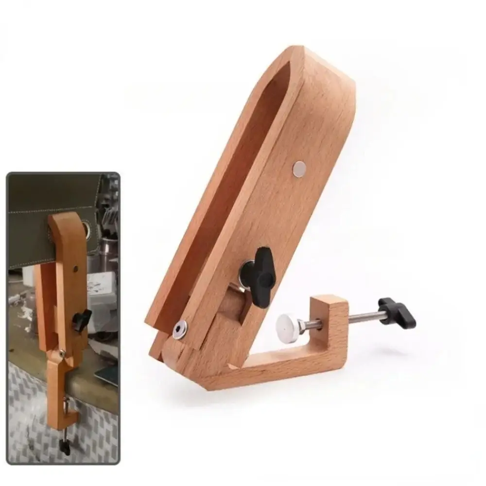 Adjustable Foldable Wooden Clamp Wood Hand Stitching Leather Tool Wood Sewing Clip Anti-slip Extended Base Plate