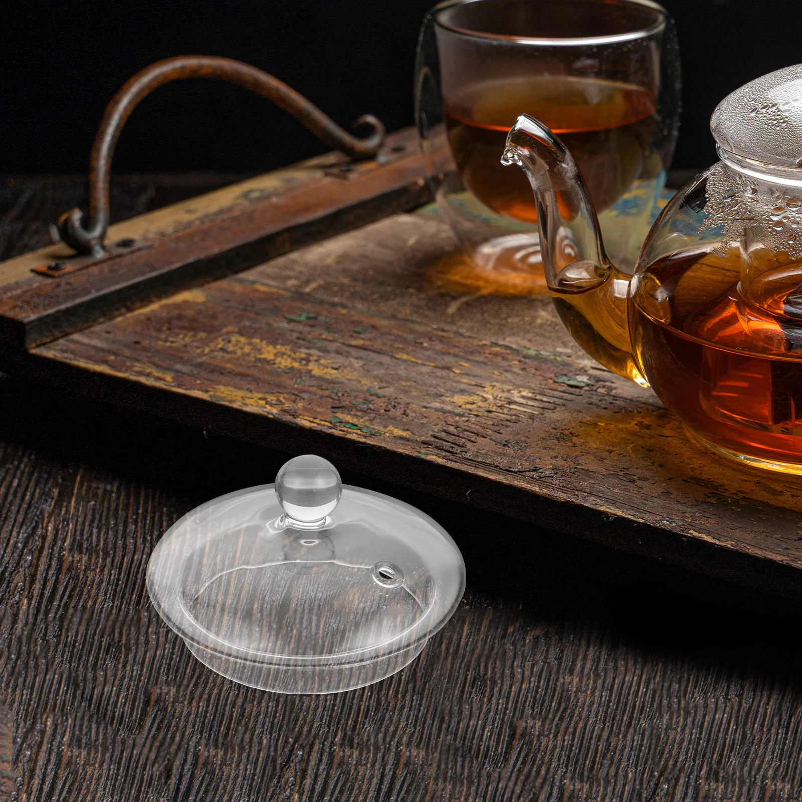

Transparent Round Glass Tea Kettle Lid Replacement Teapot Cover Easy Use Lid for Camping Party Glass Teapot Supplies