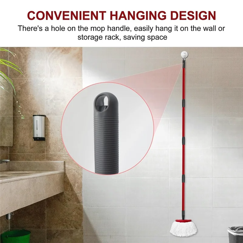 ABZA-Replacement Handle For Ocedar 4 Section Spin Mop O-Cedar/Vileda Turbo Mop Refills