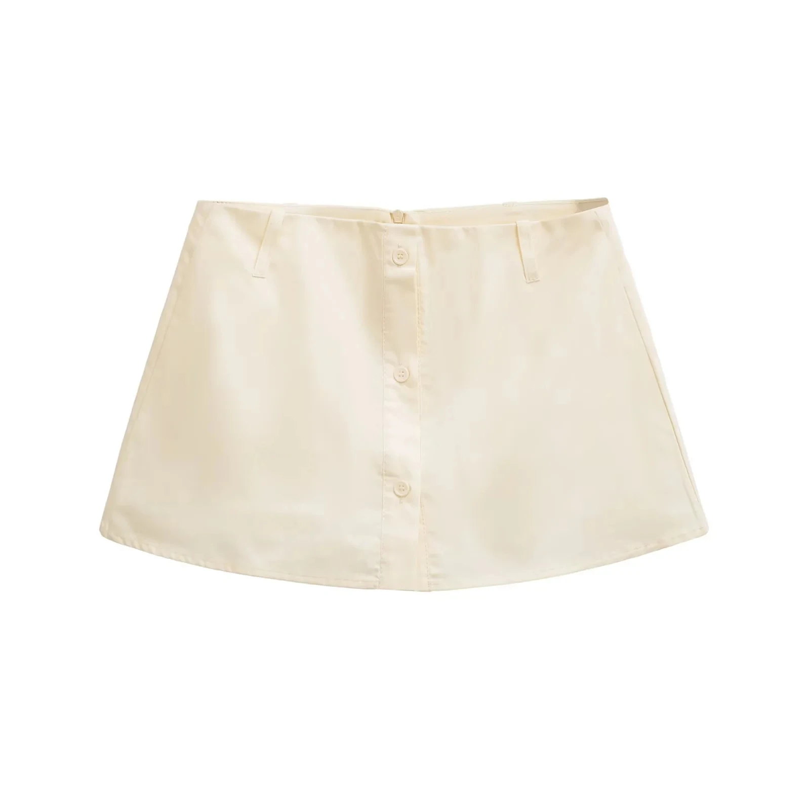 American Sle Sexy f Skirt Anti-Light Walking Low Waist ey e Women's Summer Slimming ort Skirt Casual Button Design