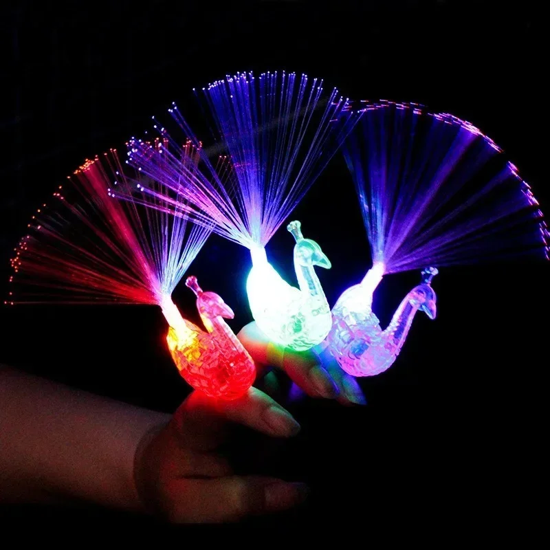 Glow in The Dark Kids Toy 1PCS Luminous Peacock Decoration Open Light Toys Flash LED Lights Stars Shine in The Dark Kids Toys