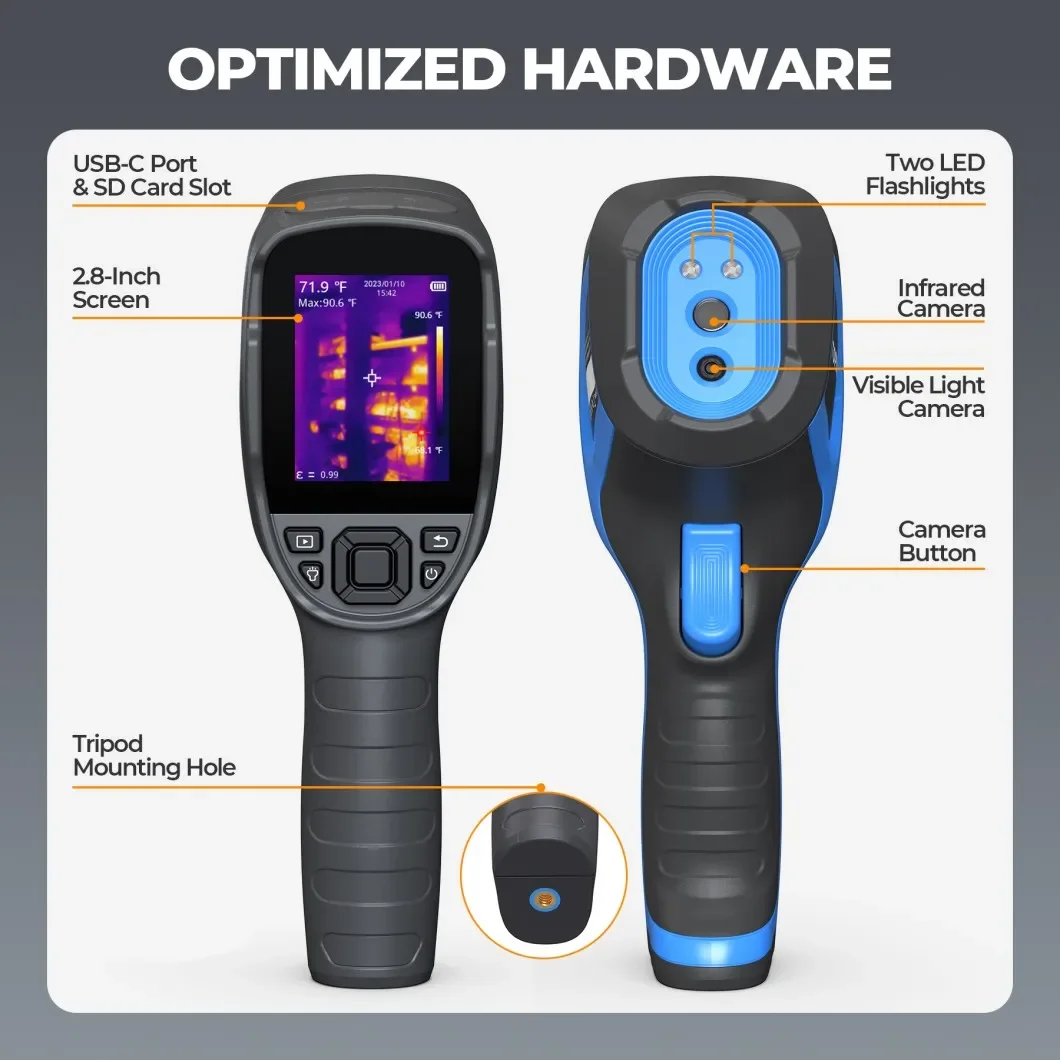 TOPDON TC005 High Resolution Accuracy 256*192 Handheld Android cars smart IR Infrared Thermal Scanners Imaging Camera Imager