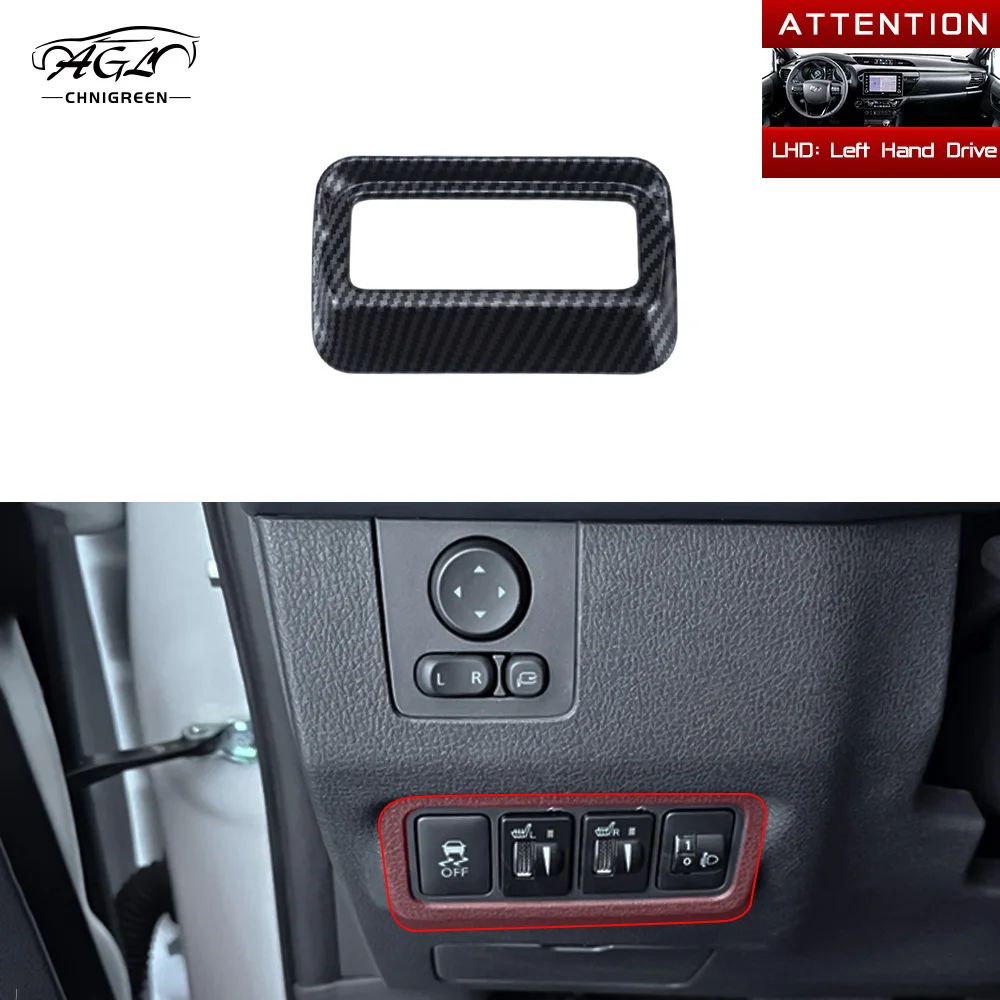 Embellecedor de marco de botón de calentador de asiento de faro para Xpander Mitsubishi Xpander Cross 2016-2026 ABS Color de fibra de carbono decorativo