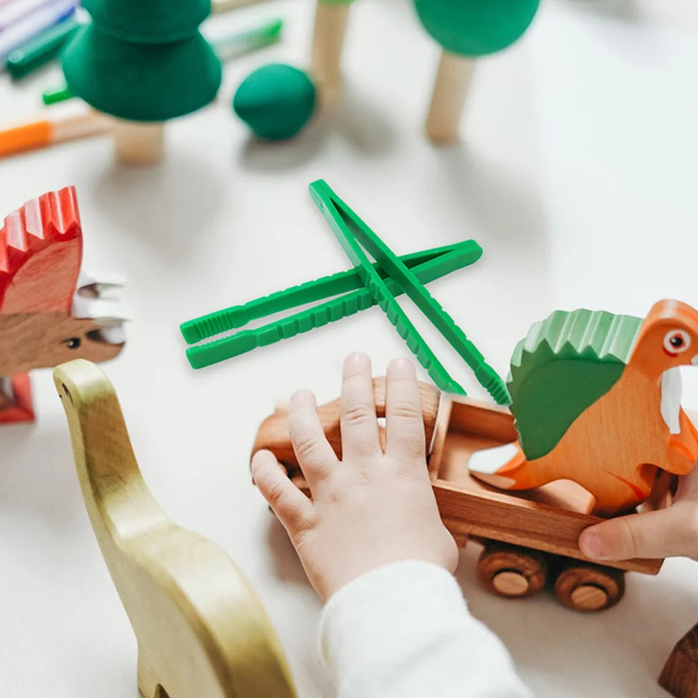 

6Pcs Safe Plastic Flat Head Tweezers for Toddlers Educational Playtime Insect Collecting Skill Building Classroom Resource