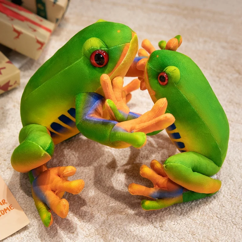 New Adorable 28/38cm Green Frog Prone Position Stuffed Animal Toys Pillow Cute  Interesting Birthday Gifts for Baby and Friends