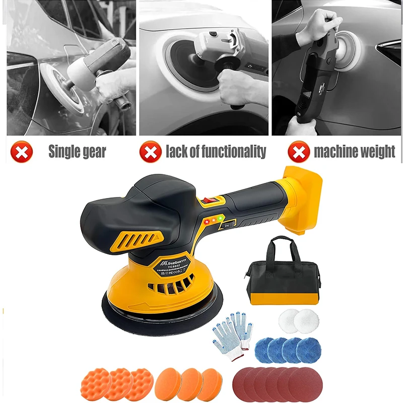 

Car Buffer Polisher for Dewalt 20V Battery, Orbital Polisher Power Polisher Replace DCM849B for Car Detailing Polishing Waxing