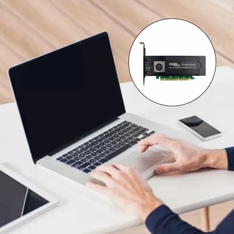 Adaptor Konverter Hard PCIE Kartu Ekspansi 4-Port M.2 NVMe PCIE X16