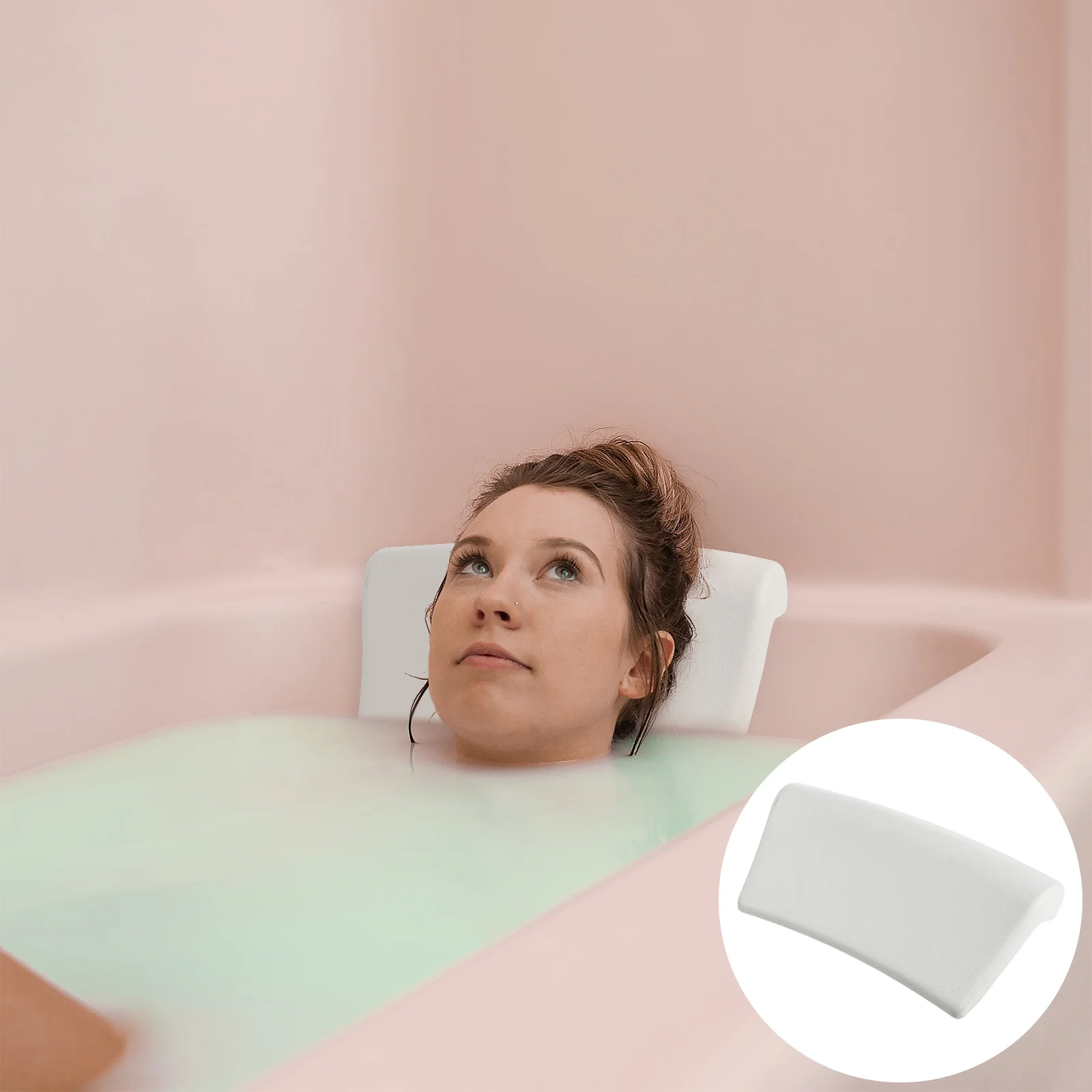 

Bathtub Pillow Rest Bed Pillows Neck Cushion with Suction Cup White Bathroom Supply