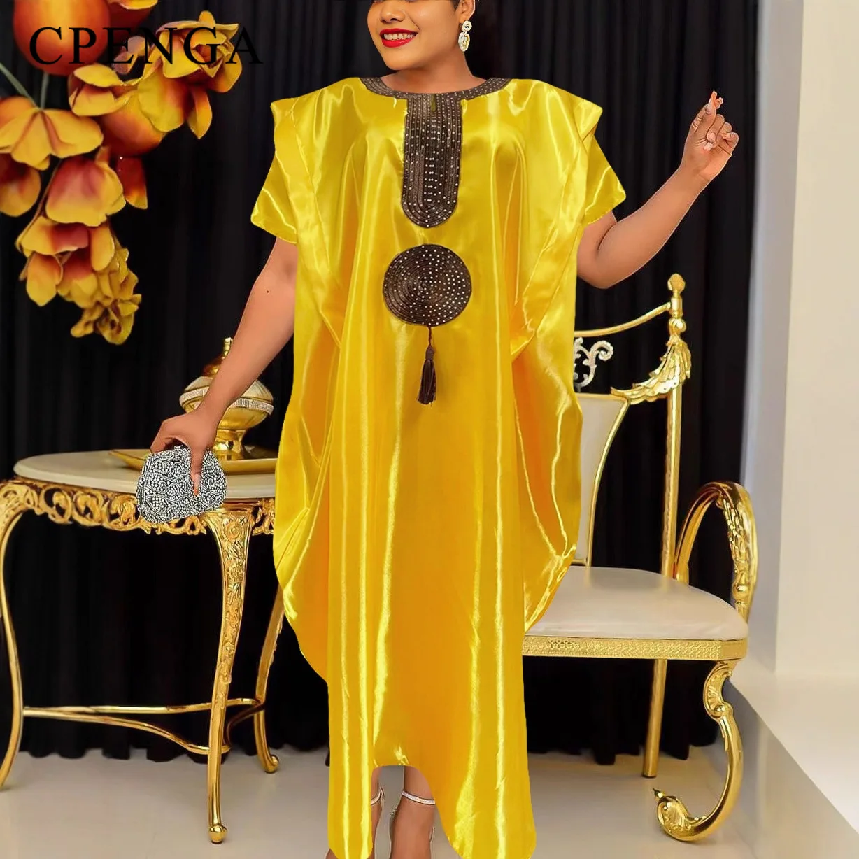 فستان ماكسي أفريقي مقاس كبير للنساء رداء قفطان تقليدي رمضان عباية إسلامية تركيا فساتين نسائية فاخرة أنيقة 2025 #2