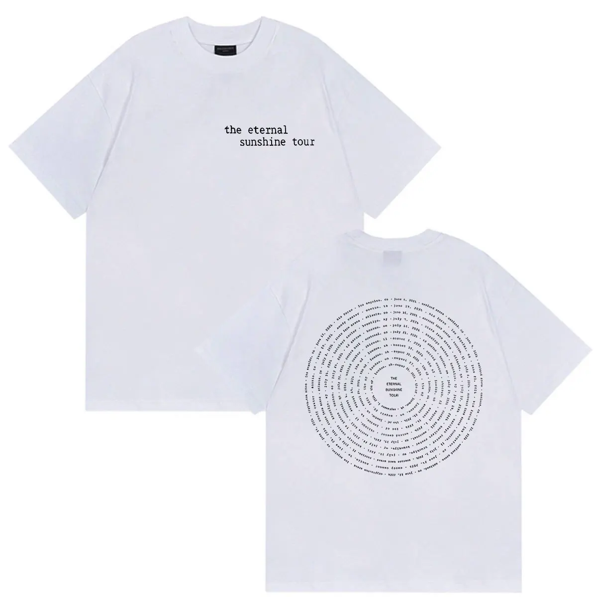 Ariana Grande The Eternal Sunshine Tour 2026 Double Sided Print T Shirt Men Women Clothing Fashion Oversized 100% Cotton T-shirt