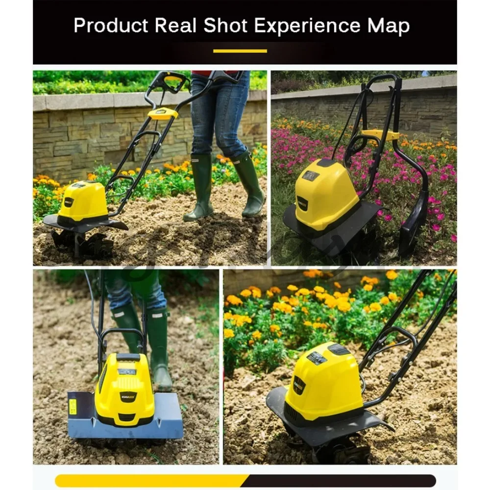 2400W Electric Small Tillage Ripper Micro-tiller Household Small Plowing Machine Scarifier Orchard Greenhouse Rotary Tiller 220V
