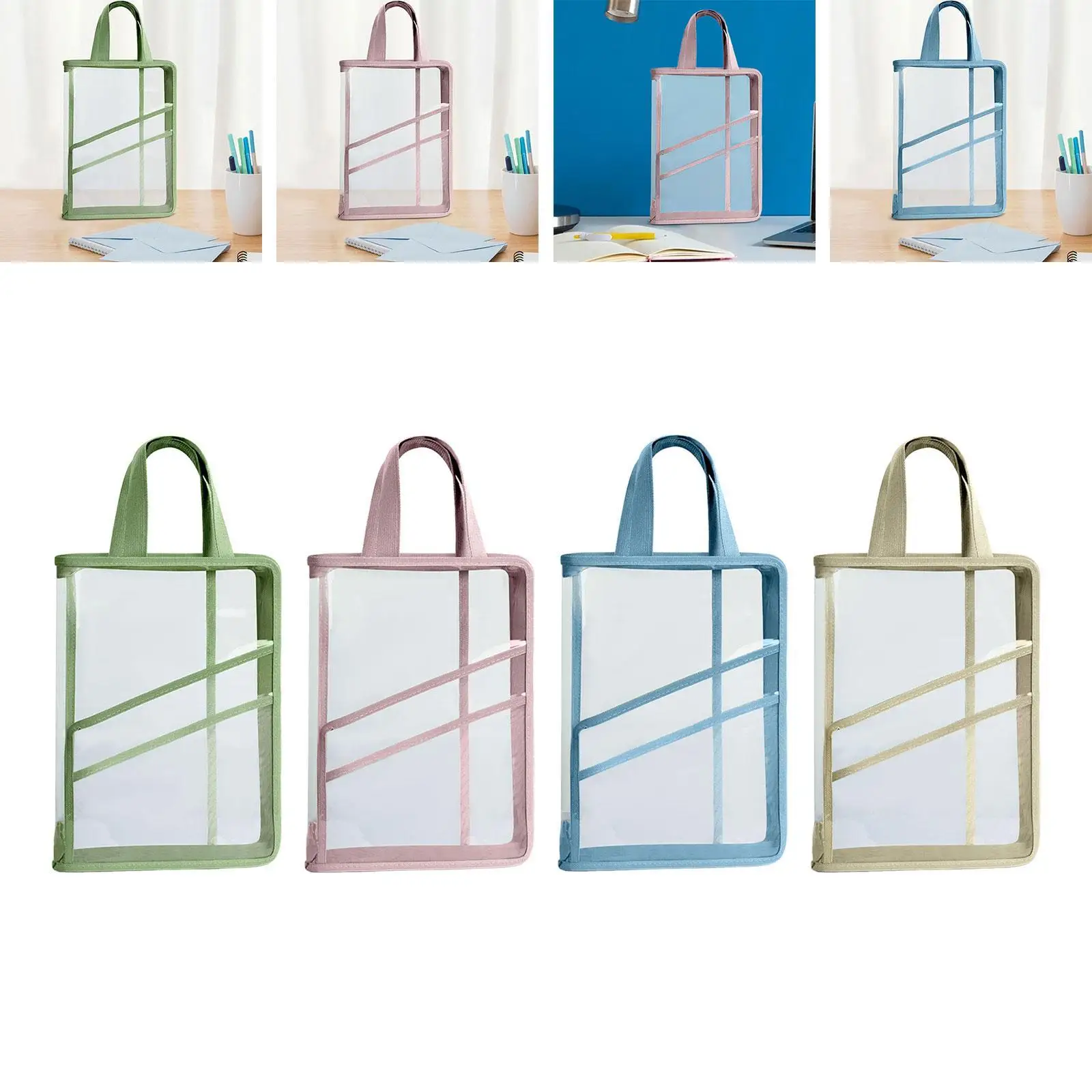 Test Paper Storage Bag with Handle File Folder Bag for Office Papers Travel