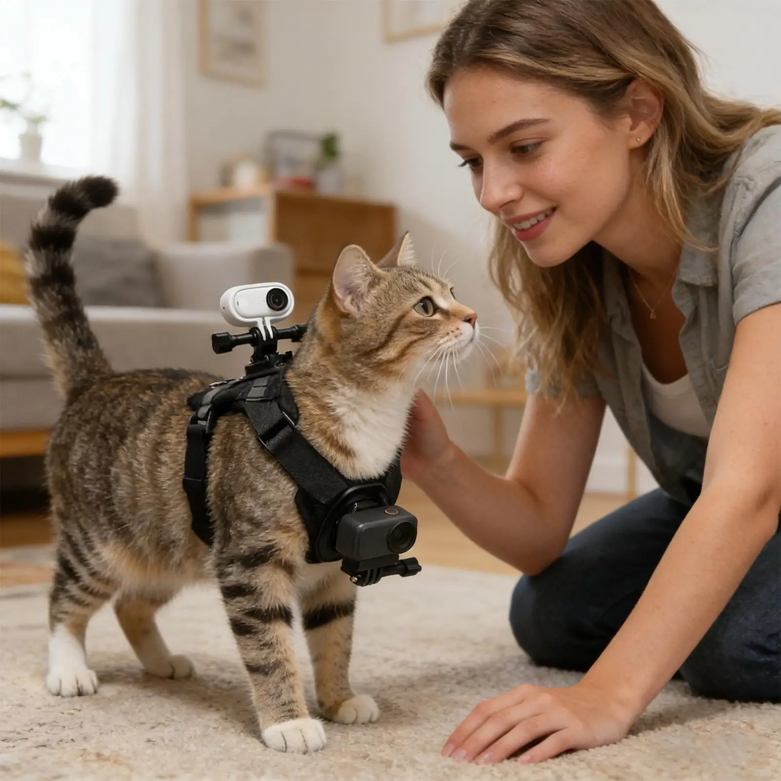 Small Cat Harness Escape Proof With Camera Mount Medium Cat Harness For Action Camera For Kitten Indoor Outdoor Hiking Walking