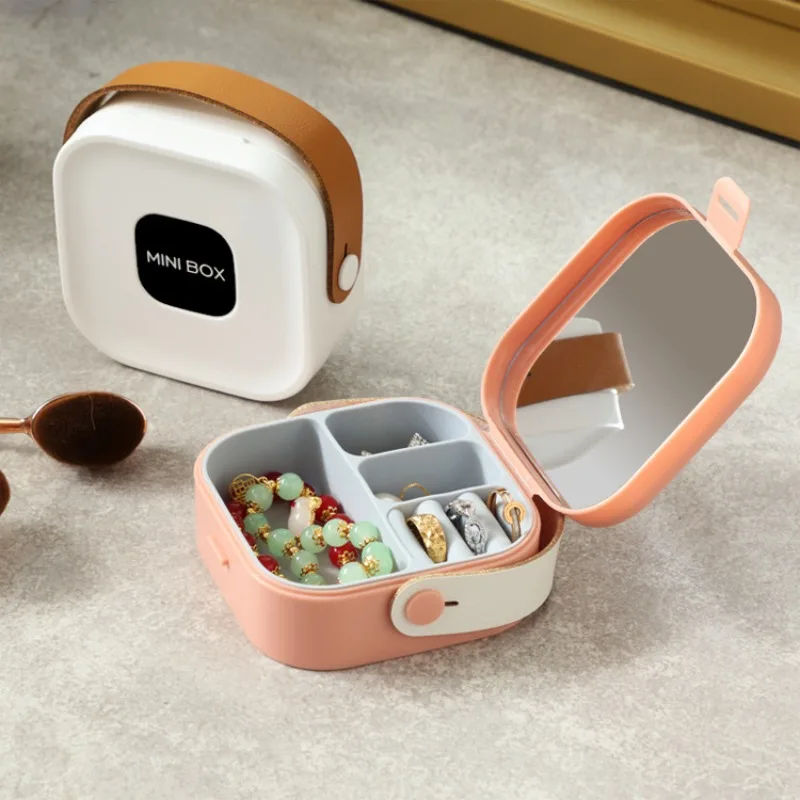 Jewelry Box Portable Mini Jewelry Storage Box Multifunctional Necklace Earrings Ring Bracelet Children's Jewelry Gift Box