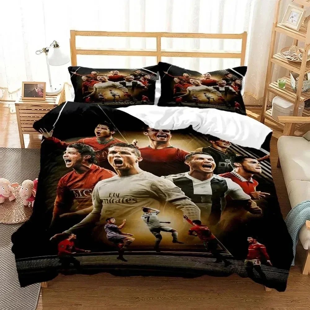 

3D Print Football Star CR7 Bedding Set Boys Girls Twin Queen Size Duvet Cover Pillowcase Bed AdultHome Textile
