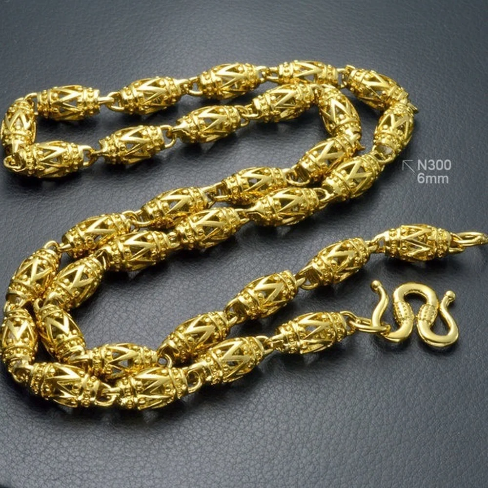 Mens Women Bead Chain 6mm 8mm Width Necklace Link Jewellery 50cm 60cm 70cm Length