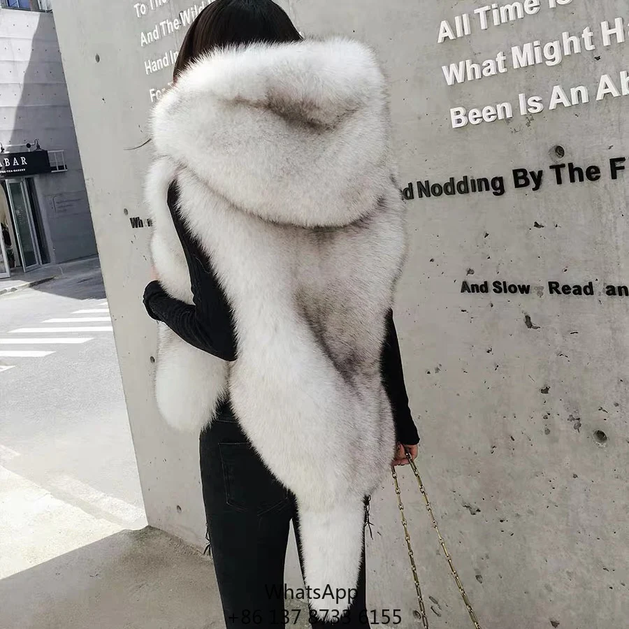 New Design Genuine Full Pelt Of Fox Warm Fur Sleeveless Women Weighted Slimming Vest Winter Real Fox Fur Gilet