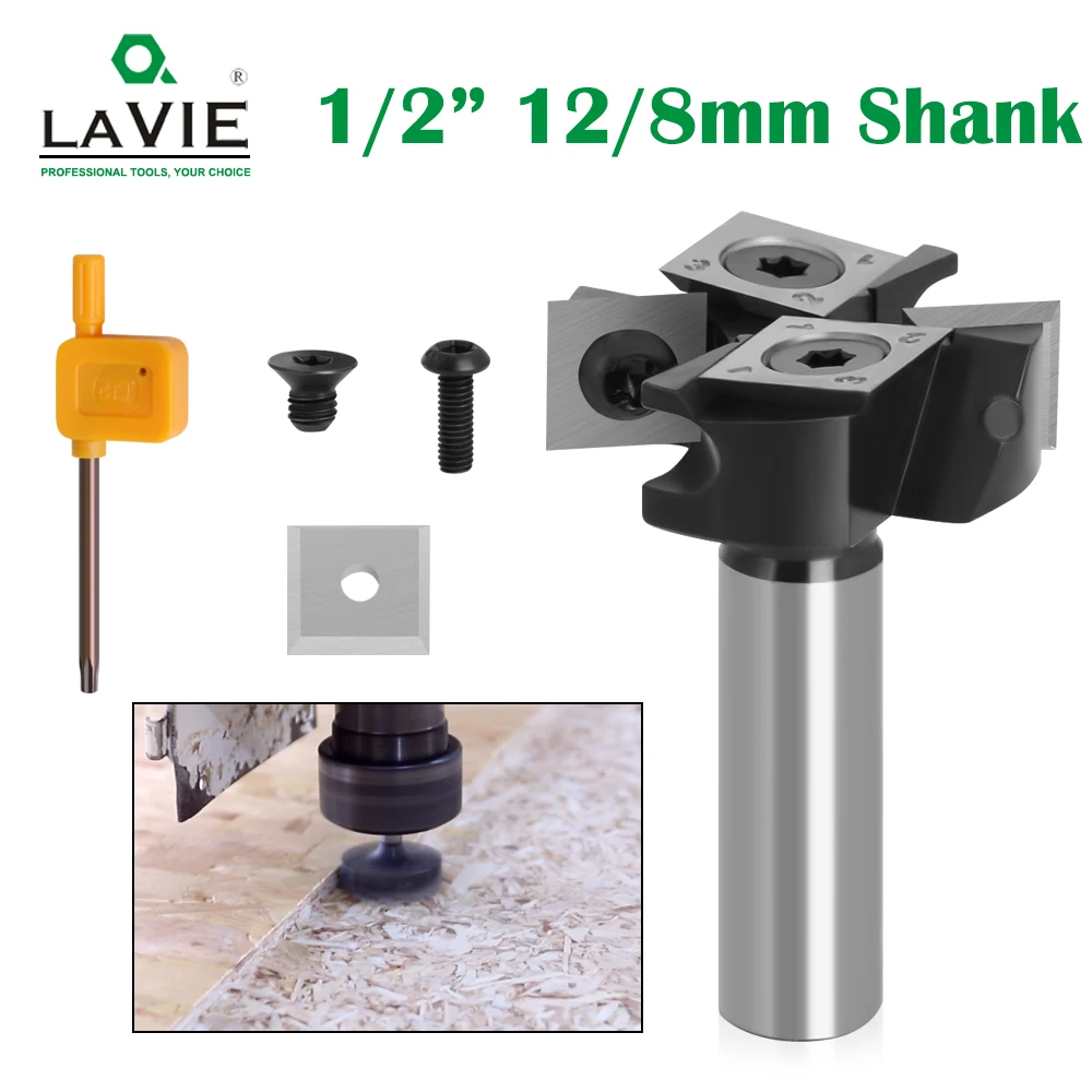 8mm 12mm Or 12.7mm Shank Router Bit With Milling Cutter Cemented Carbide Woodworking Bit Insert-Style Spoilboard Indexable Drill