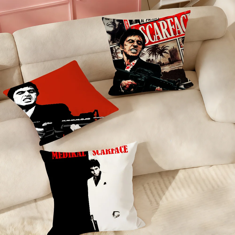 Film-S-Scarface-coole Kissenhülle, geeignet für Schlafzimmer, Wohnzimmer, Autos, Heimdekoration