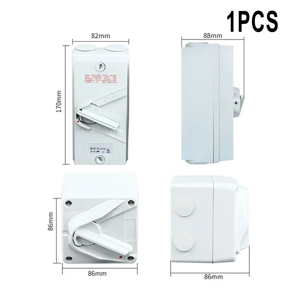 

Manual Rotation Disconnect Switch 170*82*88mm 20A 220-440 (V) 32A 3P/4Poles 63Amp IP65 Outdoor. Waterproof.1PCS