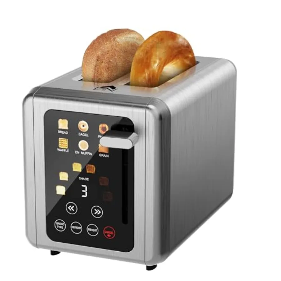 

2 Slice Toaster with Touchscreen Dual Independent Control Panel 5 Basic Functions Digital Countdown 6 Shade Settings 6 Bread Ty