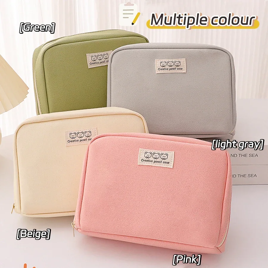 Canvas large-capacity pencil bag storage bag high-value Japanese multi-functional student storage stationery