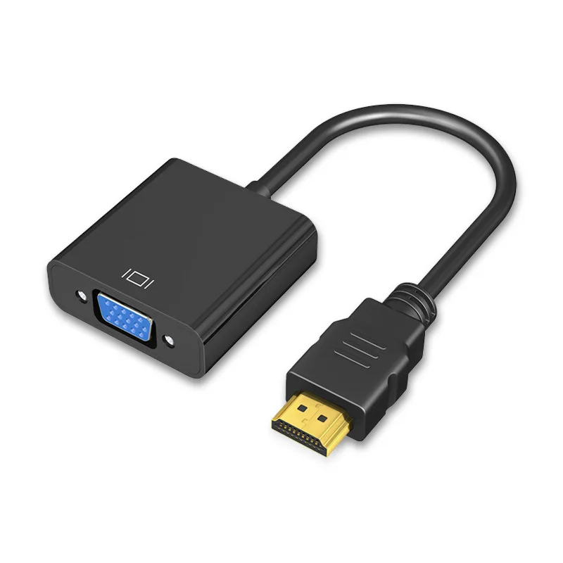 Universal HDMI-Compatible to VGA Female Converter Adapter, Full HD 1080P Video Audio Transmitter for Office Meeting Classroom