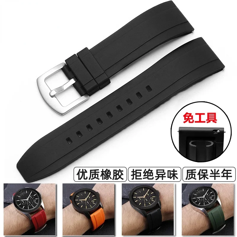 For Armani Black Warrior Rubber Watch Strap Ax7105 7102 1326 7126 Men Women 22mm Watch Band