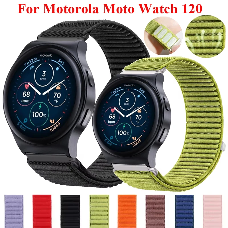 18 mm 20 mm 22 mm Armband für Motorola Moto Watch 120, elastisches weiches Nylon-Schlaufenarmband für Moto Watch 40 70 100 360 3. Generation 2020
