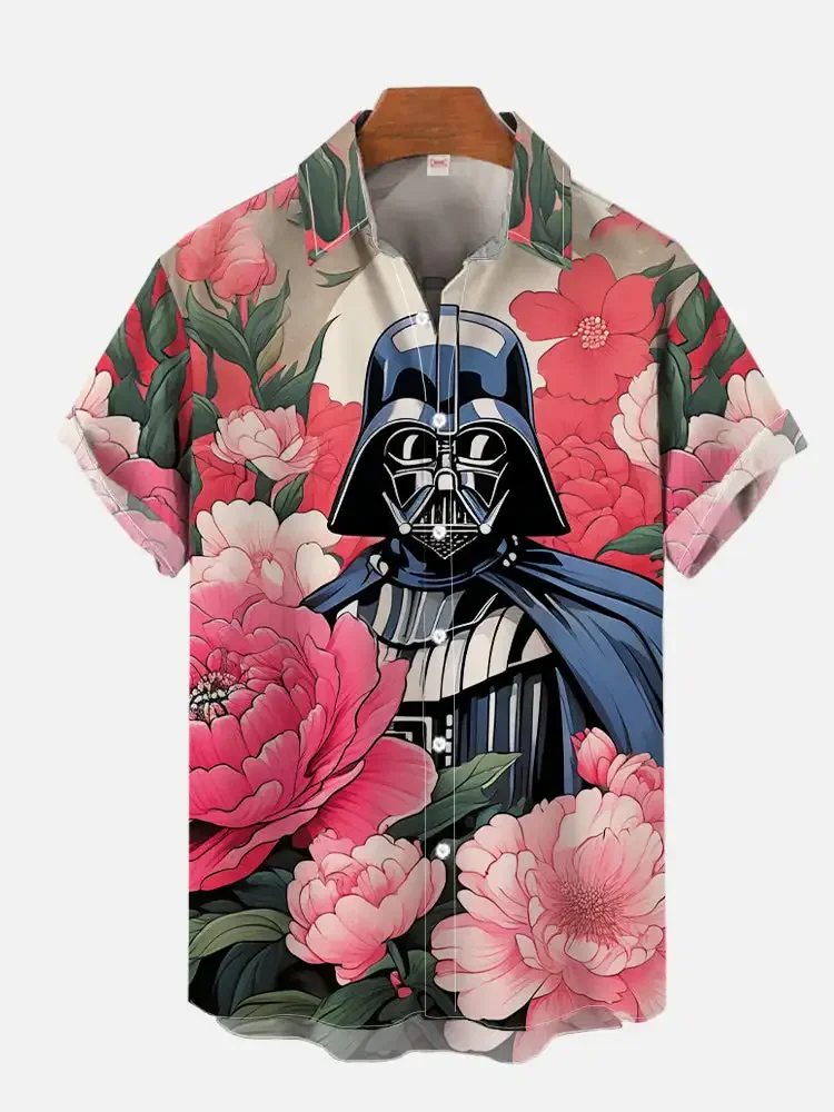 2024 Fashion Ukiyo-E Tropical Floral And Sci-Fi Space Samurai Printing turndown Collar Hawaiian Short Sleeve Shirt casual shirts