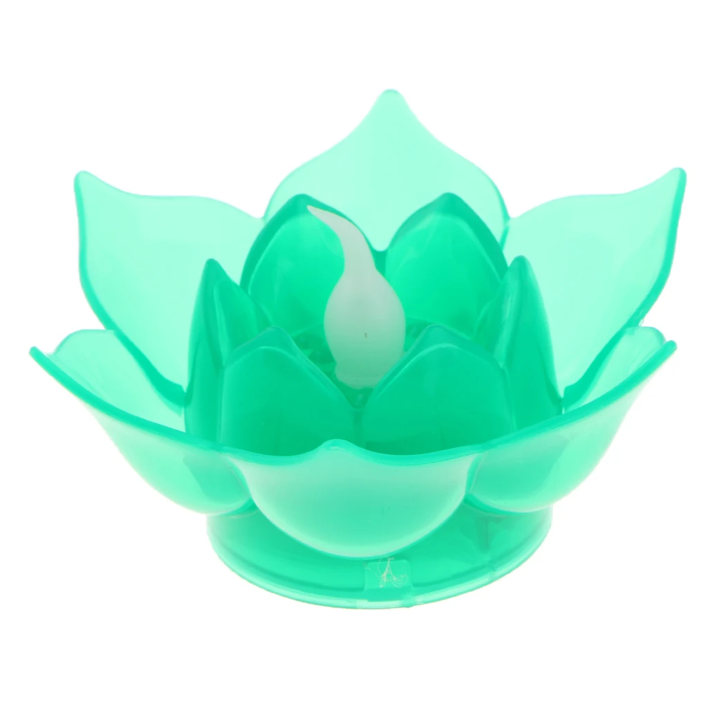 Buddha Meditation Plastic Lotus Tealight Candle Holder Home Decor, Wedding, Votive Activity, Birthday, Party 7 Colors