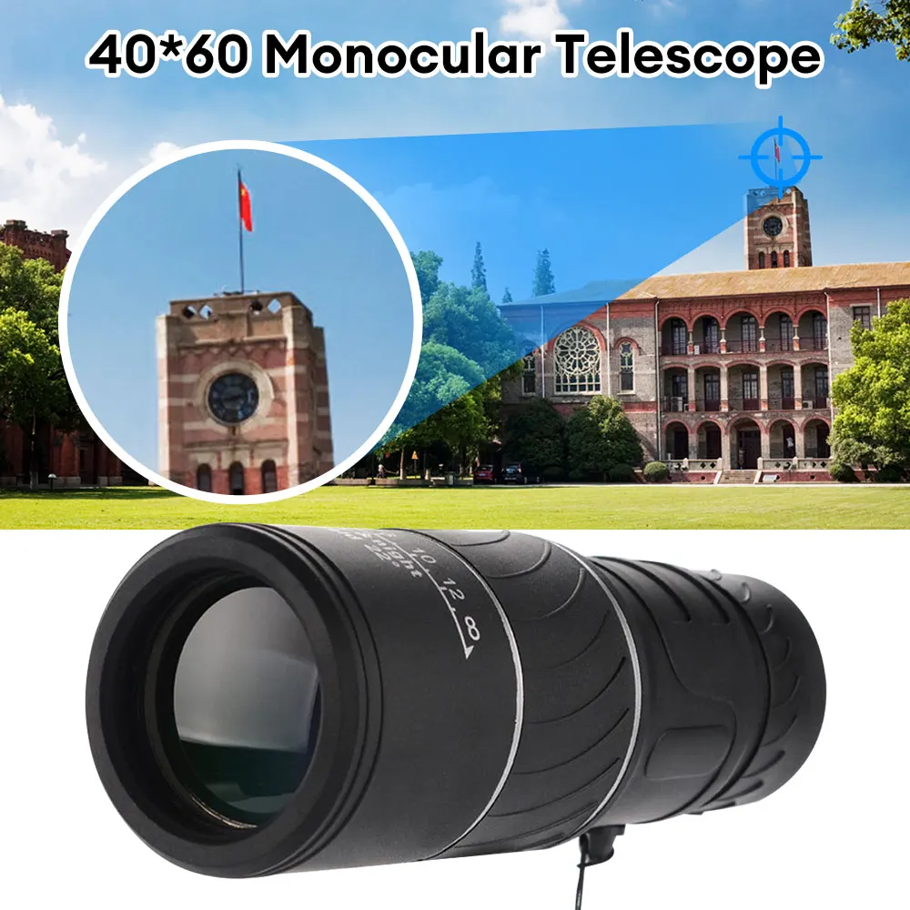 40X60 HD Optics BAK4 Telescope Portable Monocular Telescope High Power Telescope For Hunting Bird Watching 40X